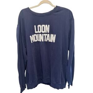 Levelwear Loon Mountain Sweatshirt Mens 2XL Blue Crewneck Ski Resort Pullover
